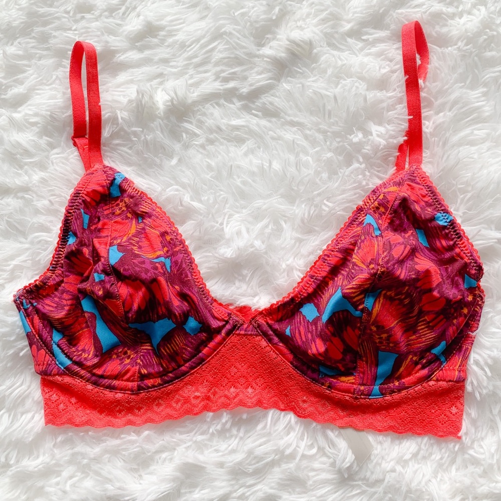 NWOT FP Intimately Coral Multicolored Bra